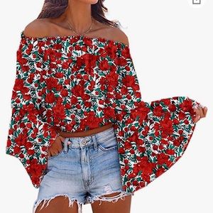 NEW floral crop blouse - with tags Size Small